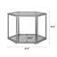 Table de bout avec canapé hexagonal de 23,6 po de largeur et 2 niveaux