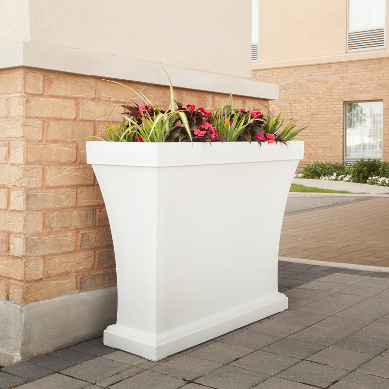 Bordeaux Resin Trough Planter, White
