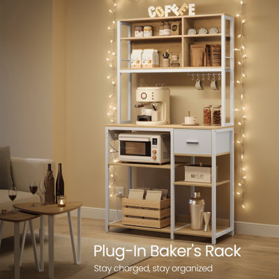 Coffee Bar With Adjustable Storage Shelves