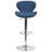 Nuttall Contemporary Vinyl Adjustable Barstool with Curved Back & Chrome Base-1713211056