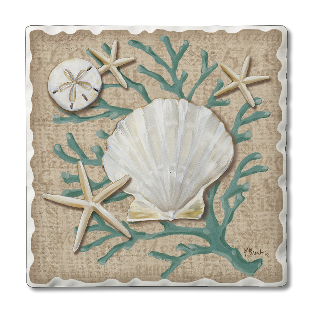 Stoneware Square 4 Piece Coaster Set (Set of 4) Highland Dunes