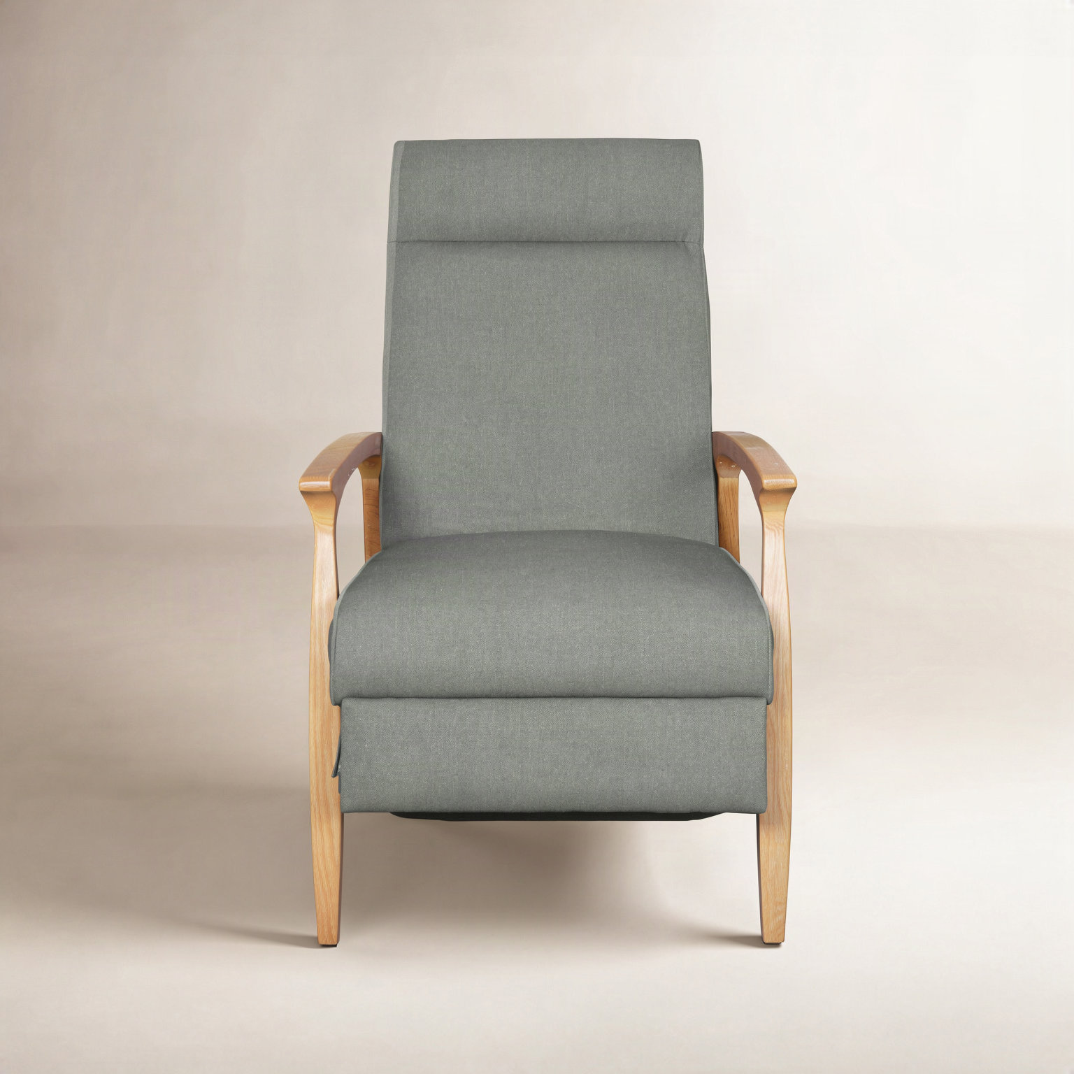 Piedmont 26" Manual Recliner, Gray, Light Oak