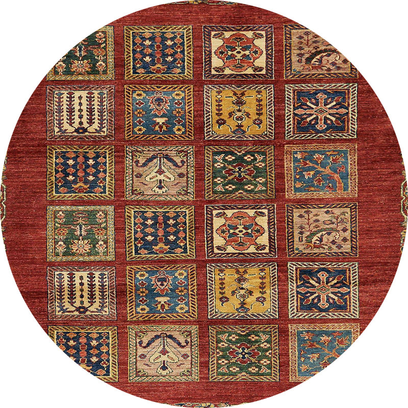 Tapis abstrait à motif abstrait moderne 613, Rond 6 pi