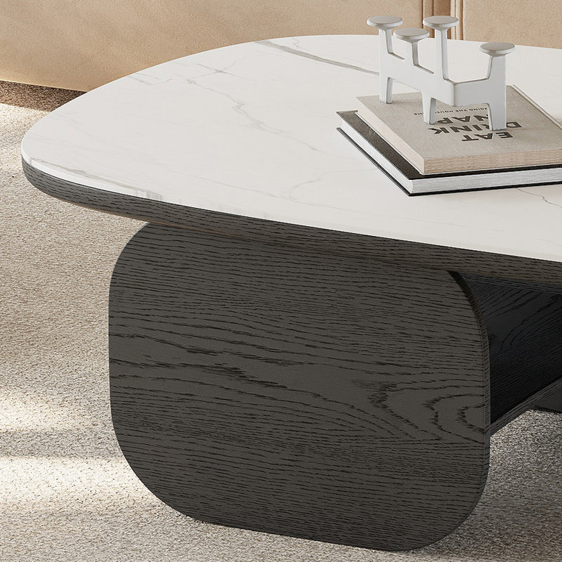 Table basse italienne en pierre frittée minimaliste