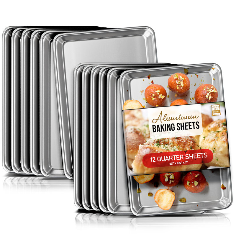 Joytable Non-Stick Aluminized Steel Quarter Sheet Pan Set, 4, 13" x 9.5" x 1"