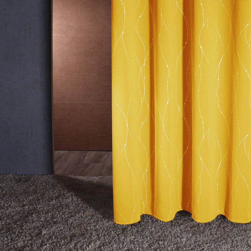 Room Darkening Curtain Pair, 38" W x 84" L, Yellow