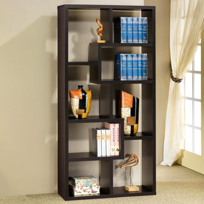Étagère géométrique à 8 tablettes Cappuccino - Ajoute une touche moderne à votre espace de rangement fonctionnel pour divers espaces