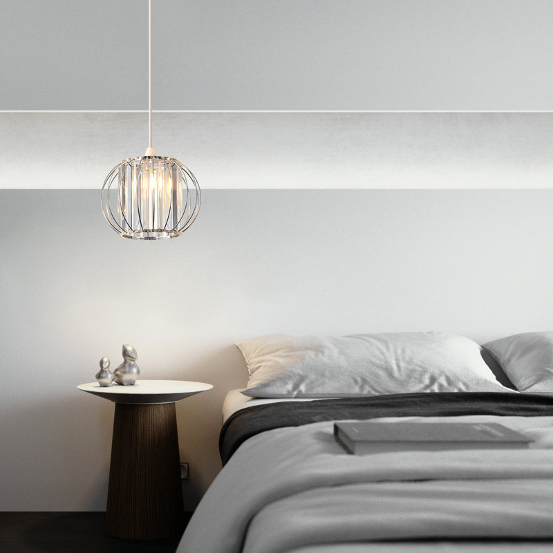 20cm H Globe Pendant Shade ( Uno ), Silver