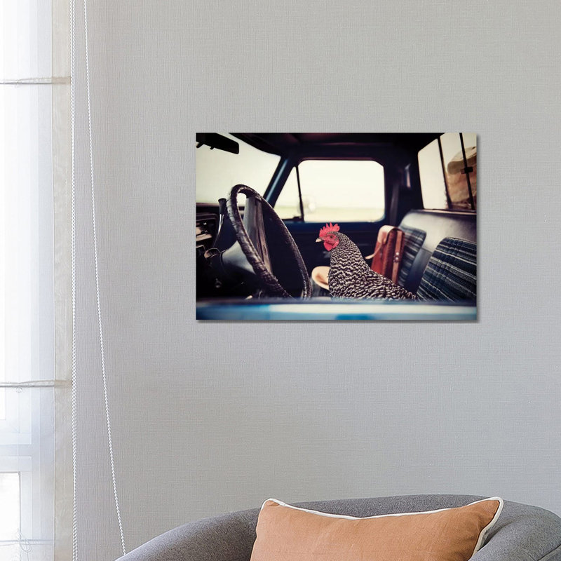Hen Sunday Drive - Wrapped Canvas Print, 45.72cm H x 66.04cm W x 1.91cm D