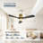 52-inch Modern Ceiling Fan with Light, 3 Solid Wood Blades, DC Motor, 6 Speeds, Flush Mount for Bedroom, Living Room-46137521