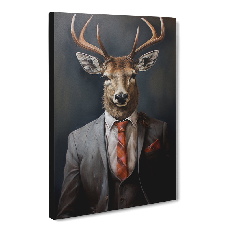 Stag In A Suit No.2 - Print, 60cm H x 40cm W x 3cm D