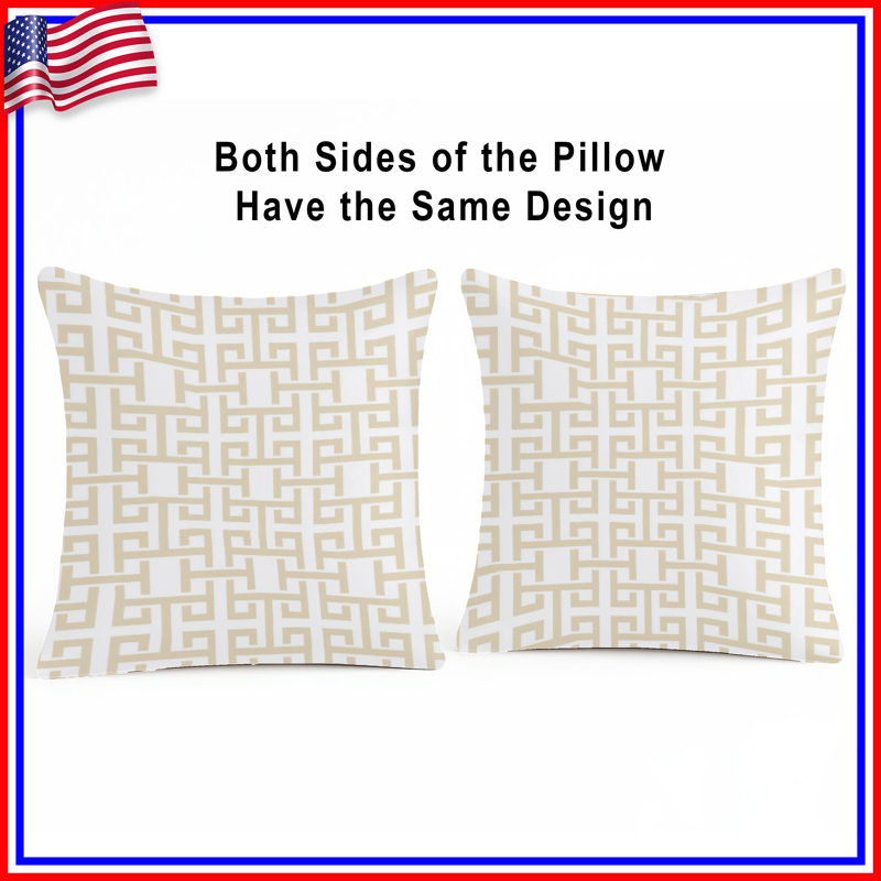 Coussins décoratifs Beige Greek Key, 26 x 26 inches