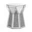 Table basse de style tambour avec incrustation de cristal miroir, table de salon