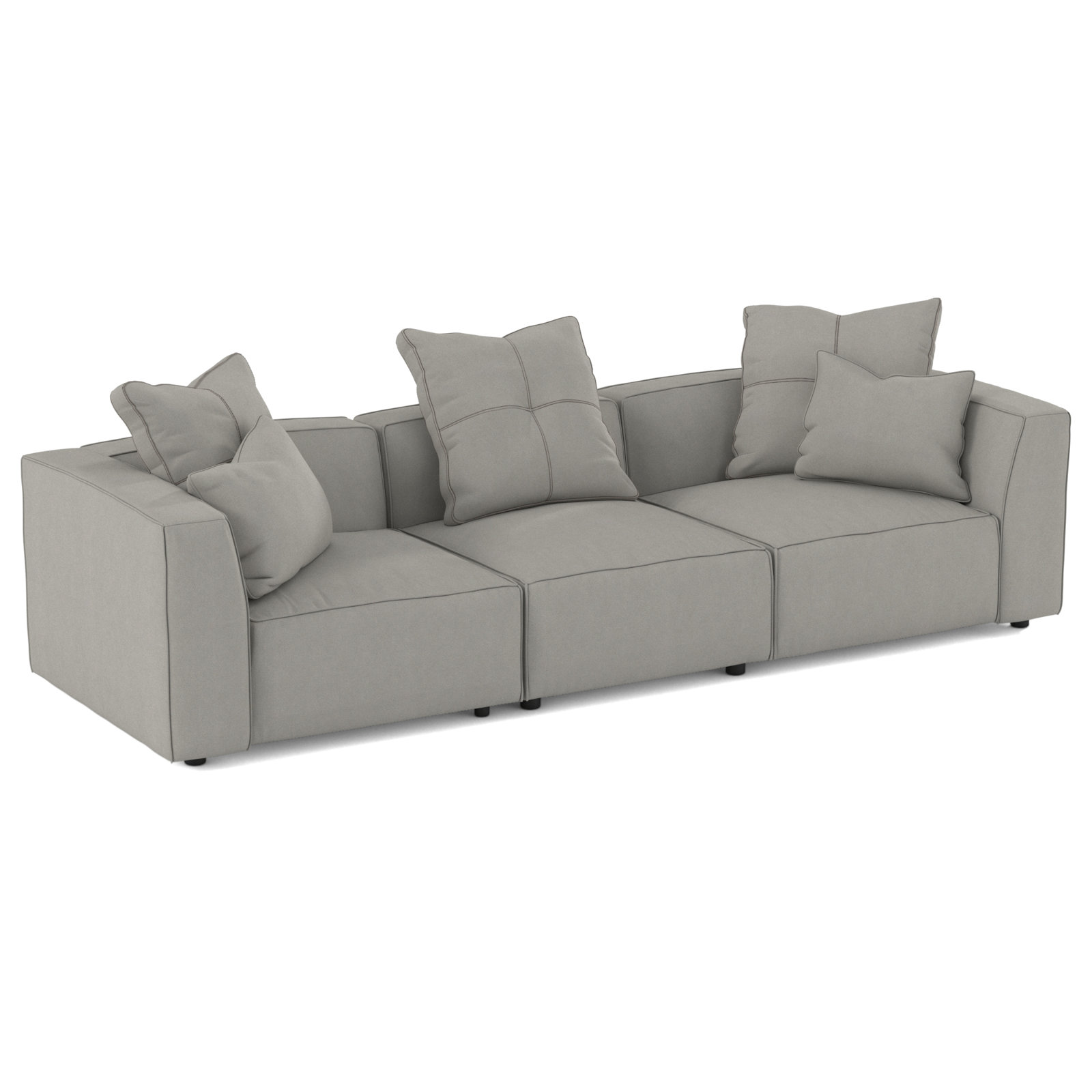 Del Modular Upholstered Sectional, Bella Gray Polyester