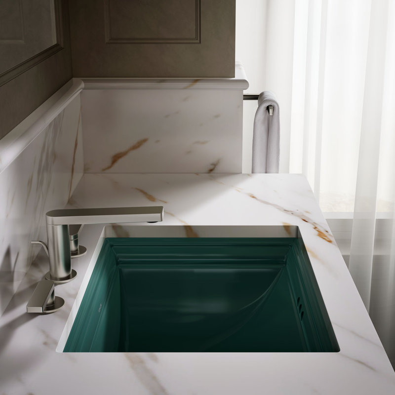 Memoirs® Vitreous China Rectangular Undermount Bathroom Sink with Overflow, Cashmere