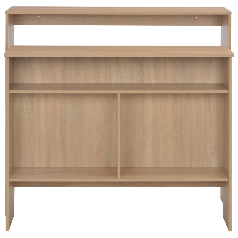 Bar Table Pub Table for Kitchen Dining Bistro Table with 2 Table Tops, Oak, Oak