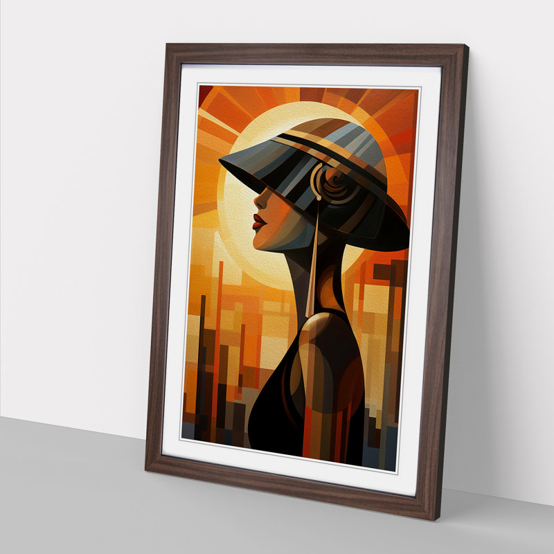Single Picture Frame Print on Wood, Walnut Framed, 34cm H x 25cm W