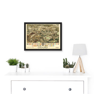 Travel Train Oxford England British Railways Crest Coat of Arms Heraldry 1 Piece Single Picture Frame Wall Art