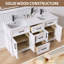 Ensemble de meuble-lavabo autoportant avec meuble-lavabo autoportant en bois avec surface solide et tiroirs Aagna-804612206
