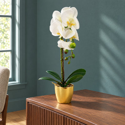 Artificial Faux Floral in Plastic Pot