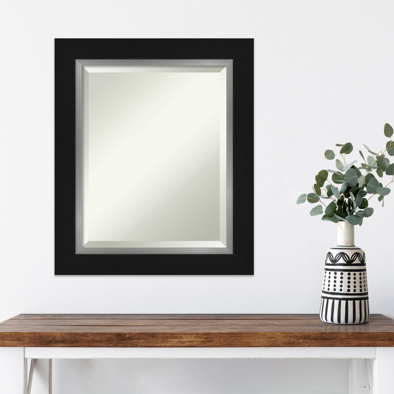 Ahraya Flat Wall Mirror, 25.5" x 21.5", Black