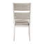 Ensemble de 2 chaises d'appoint de style campagne moderne, finition blanc antique, dossier rembourré, mobilier en bois | Idée de cadeau