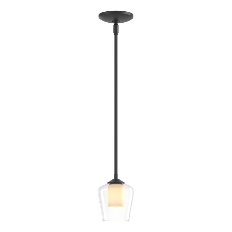 Simple Mini Pendant - Opal/Clear Glass, Black