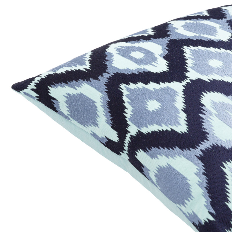 Embroidered Cotton Pillow Cover, Pale Blue, 20" x 20"