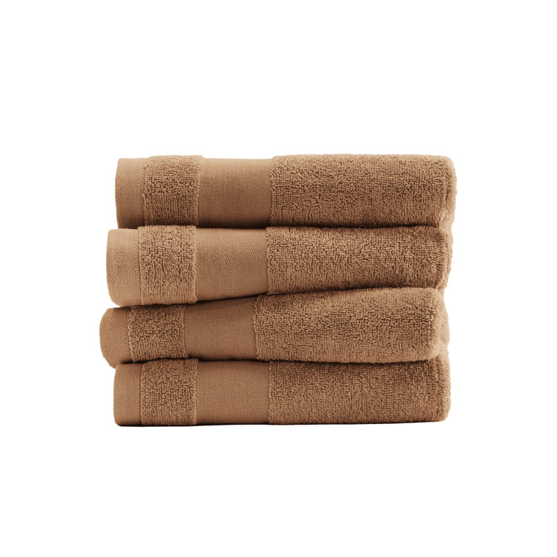 Ensemble de 4 essuie-mains 100% coton, Moka