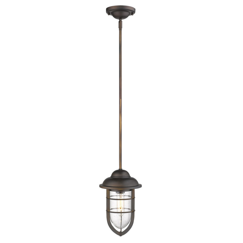 Luminaire suspendu 1 lumières simple urn Hitchcock, Bronze frotté à l'huile