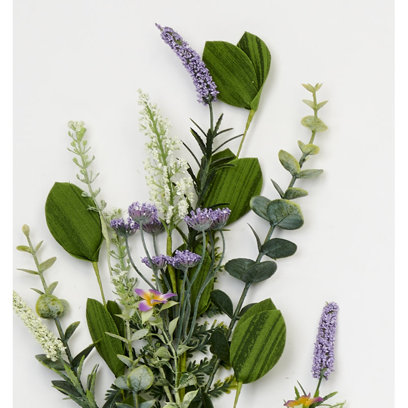 31" Lavender and Green Leaves Spray