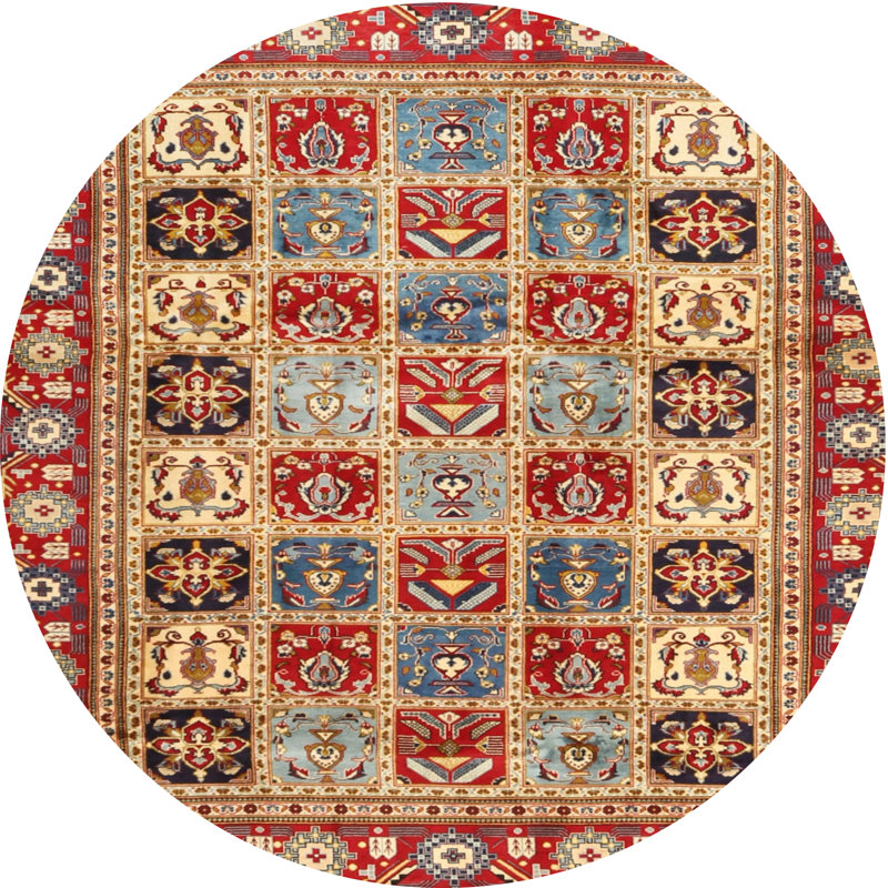 Tapis brun / rouge, Rond 3 pi