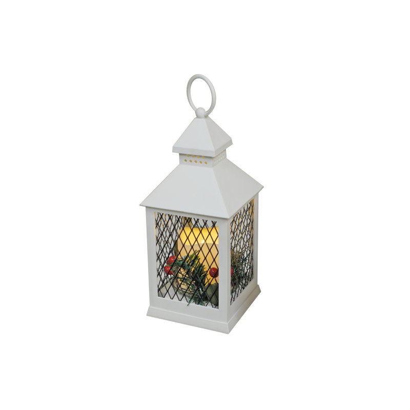 Lanterne de table 9 "avec bougie incluse, Blanc