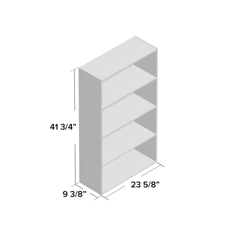 Breylynn Bookcase, Espresso, (4 Shelves) 41.7" H x 23.6" W x 9.4" D