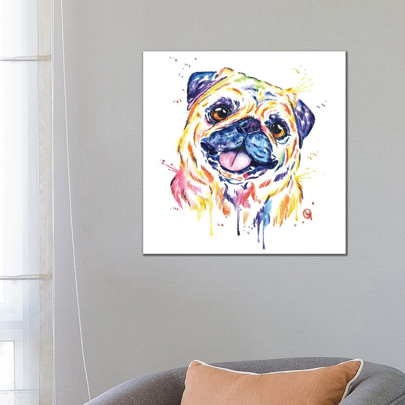 Fawn Pug 1 Piece Wrapped Canvas Painting, 66.04 cm H x 66.04 cm W