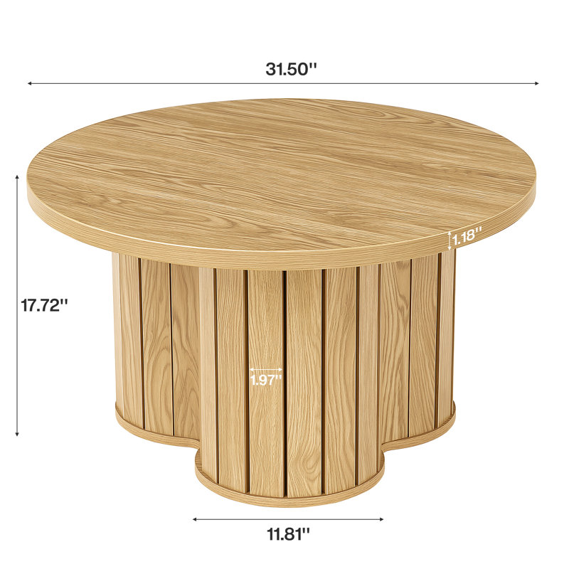 80 cm Wooden Round Coffee TableTable for Living Room