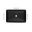 Lavabo de salle de bain vasque rectangulaire en verre noir mat avec robinet et bonde escamotable en noir mat