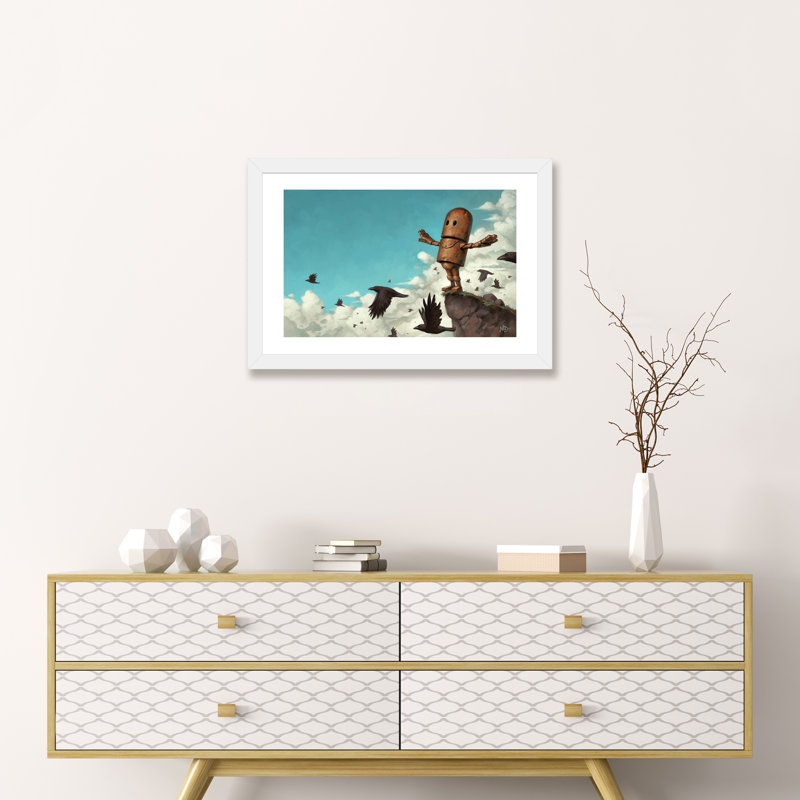 " Freedom " by Matt Dixon, 16" H x 24" W x 1" D, White Framed Fine Art Paper
