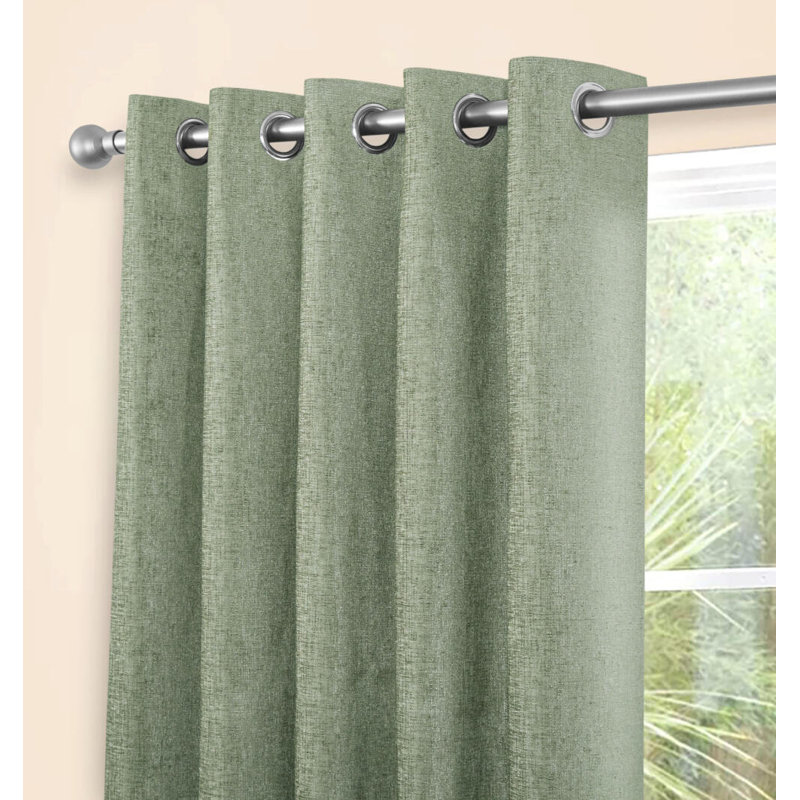 Amberley EARTH EYELET THERMAL, Sage, 117cm Width x 137cm Drop