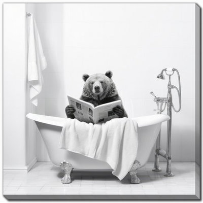 Artful Bear Bath Canvas Art