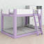 Lit double superposé double pleine grandeur, lit superposé convertible en bois avec échelle réversible et garde-corps de sécurité, mauve et blanc-617330563-617330575