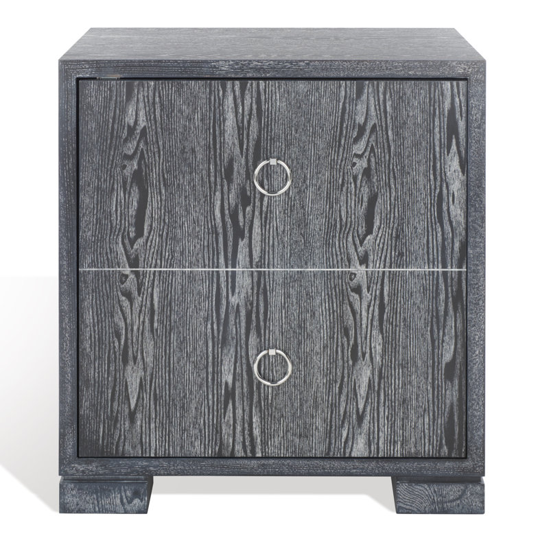 Commode d'appoint Hamlig, Chêne noir cérusé / argent