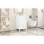 Meuble-lavabo de 20 po - Armoire blanche avec évier, support de rangement et teinture - Options de matériau d'évier de surface-118731867