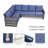 Kreda 7-Piece 8-Person Powder Coated Steel Outdoor Seating Group-958037136-958037151