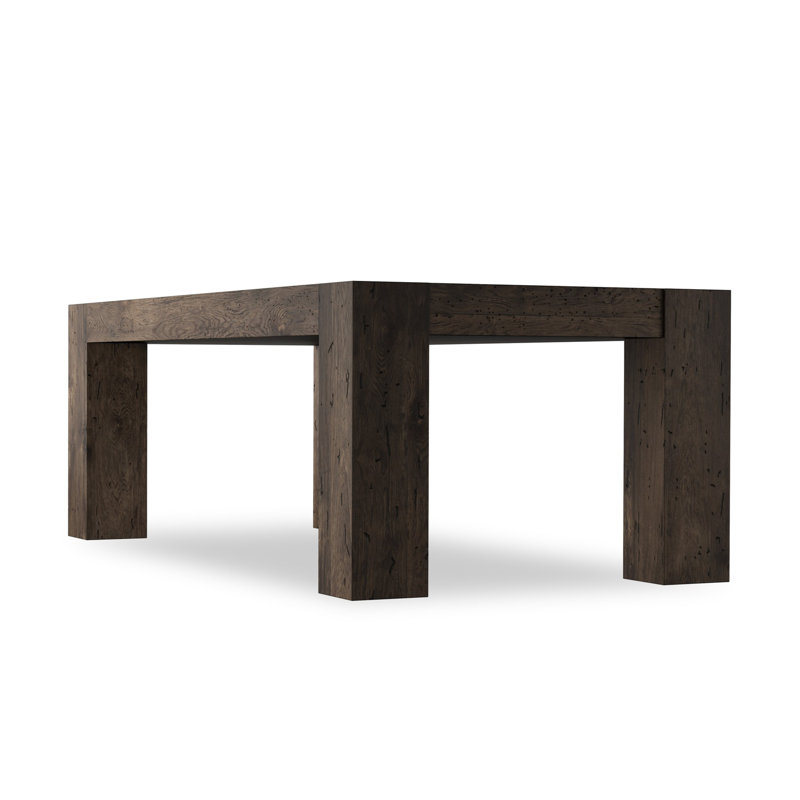 Abaso Dining Table, Ebony Rustic Wormwood Oak