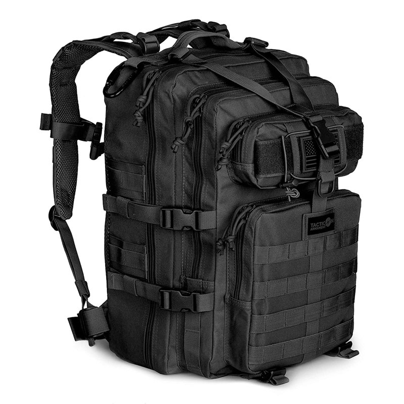 Insulated Picnic Backpack, Service for 1, Black