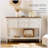 Vintage Console Table | 2 Drawers, Cabinets & Bottom Shelf | for Entryway, Living Room, Bedroom