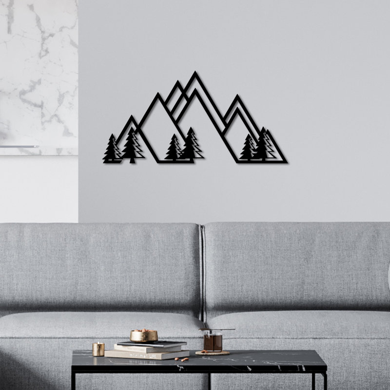 Élégant accessoire mural en métal noir 27,6 po x 13,8 po | 100% métal, épaisseur: 0,06 pouce | Légère à 1,1 lb, conception facile à suspendre au mur | Parfait pour les décors modernes et les intérieurs élégants