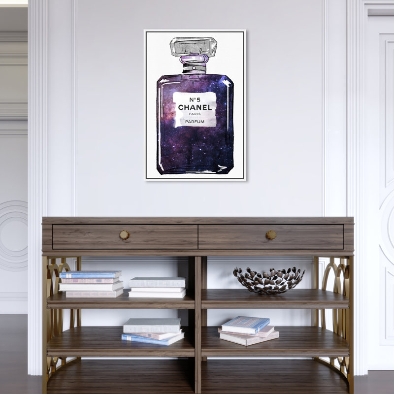 Galaxy to Paris Parfum - impression, H 54 po x l 36 po, Toile encadrée, Blanc