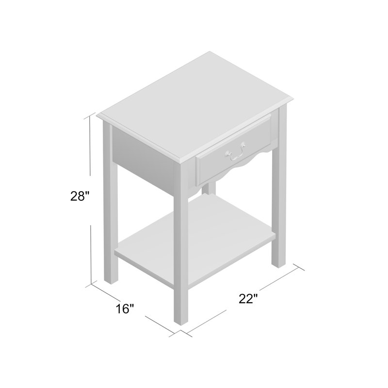 Table d'appoint en bois manufacturé Shaker